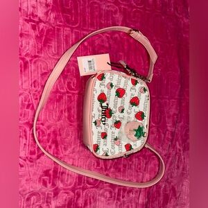 NWT Juicy Couture White/Pink Strawberry Crossbody Camera Bag (CROSSPOSTED)